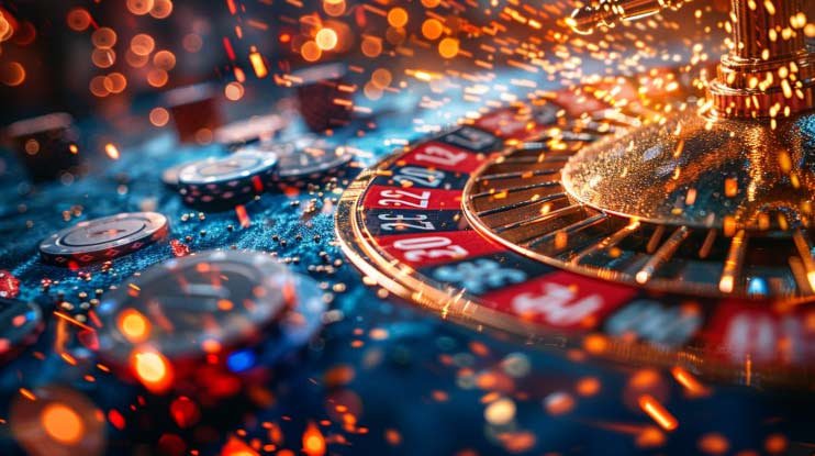 Gambaran visual keseimbangan hiburan dengan prinsip responsible gaming di platform online